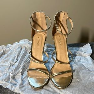 Gold ankle strap heels from Venus size 9.5